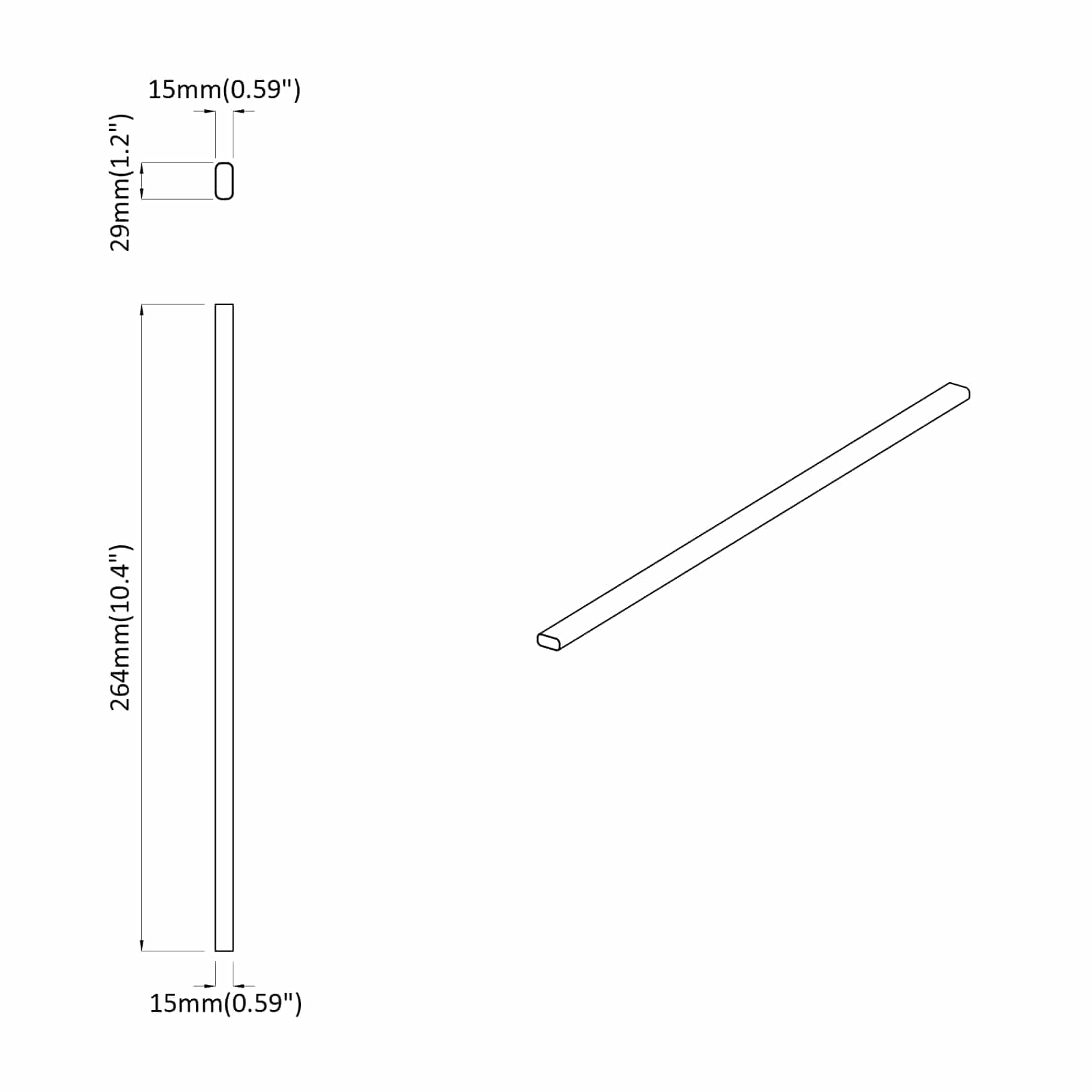 Varilla para Armario 12 pcs Plateado 264 x 15 x 29 mm