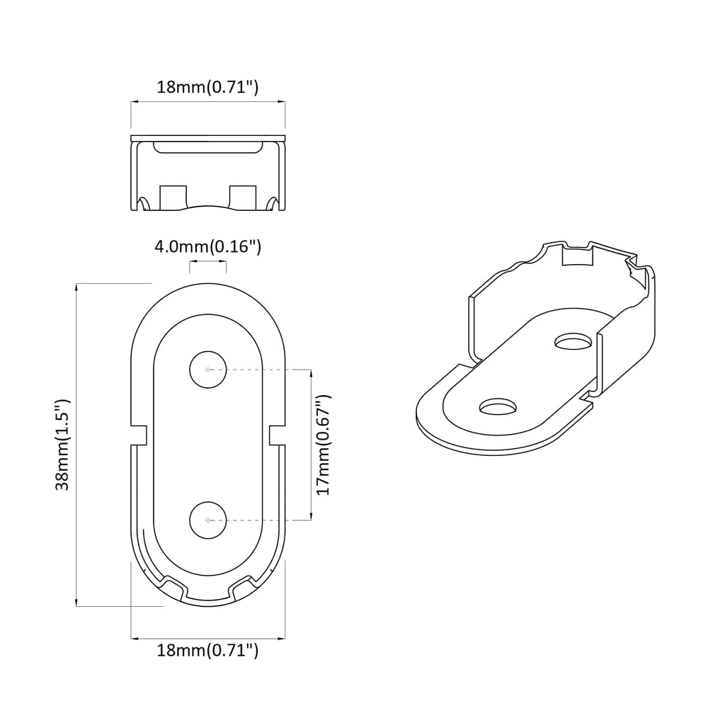 Soporte de barra de armario 12 pcs Zinc 40 x 18 x 10 mm Hierro