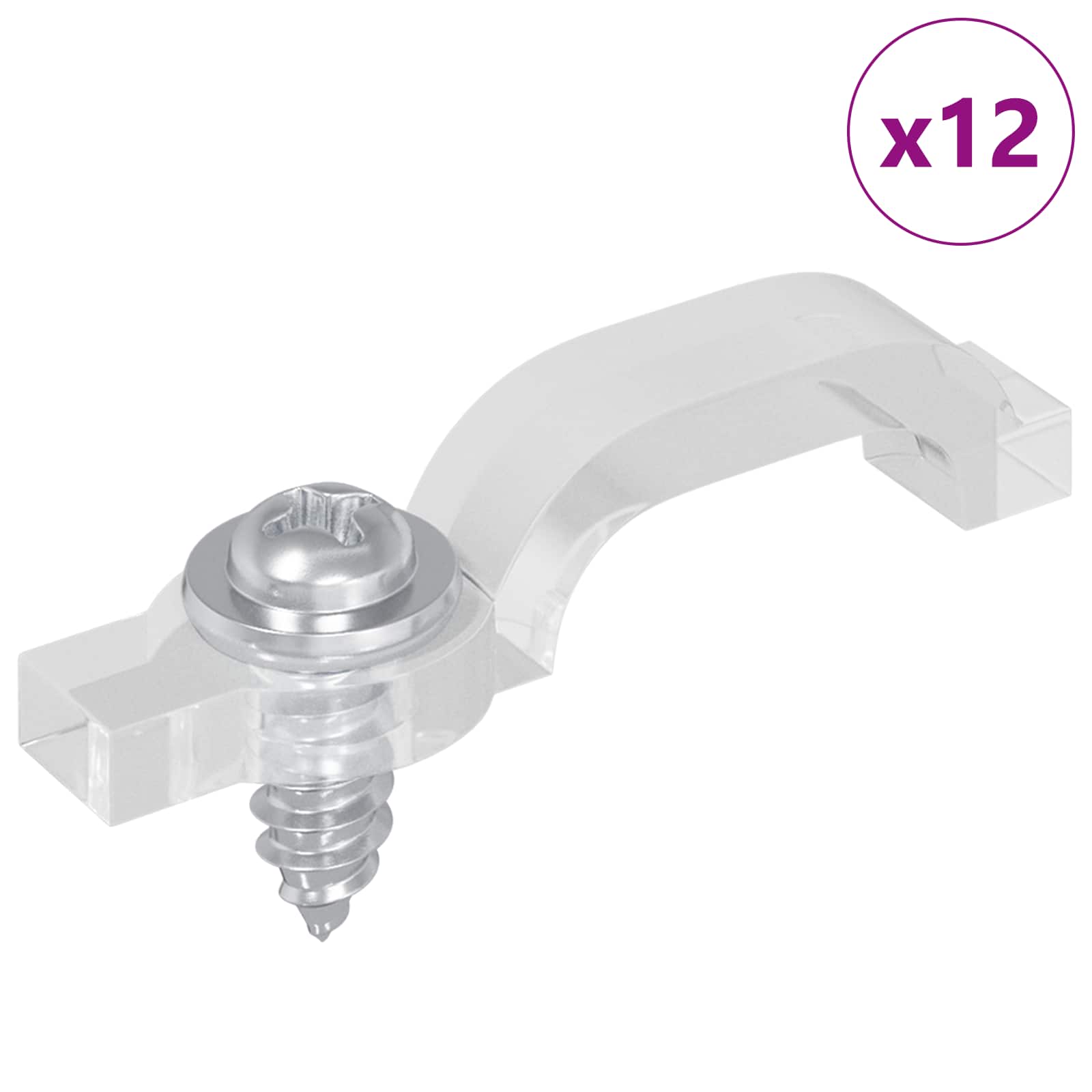 Clips de tira LED 12 pcs Transparente 23,8 x 7,3 x 4,3 mm