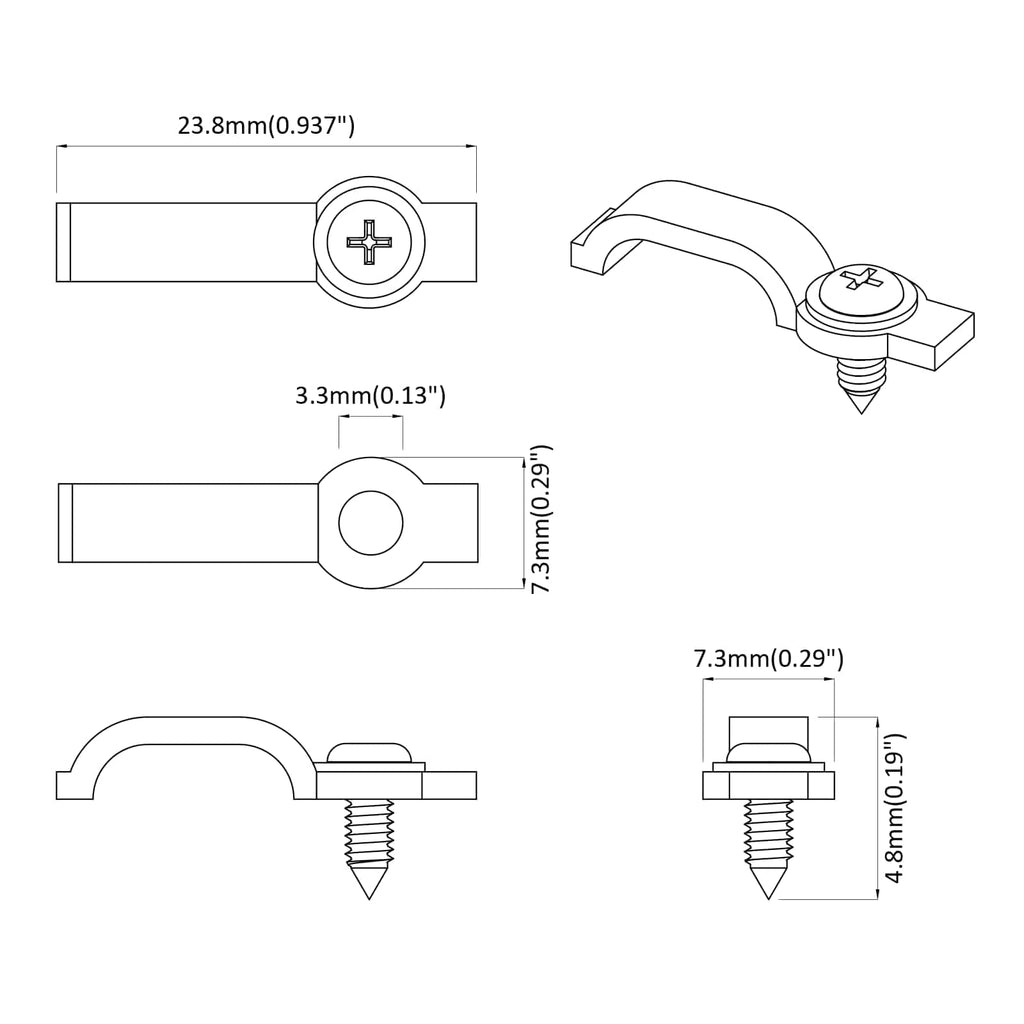Clips de tira LED 12 pcs Transparente 23,8 x 7,3 x 4,3 mm