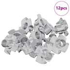 Tuerca T dentada 12 pcs Plateado M6 mm Acero