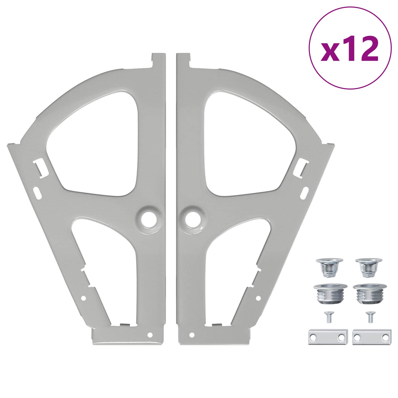 Bisagra de cajón flip 12 pcs Plateado 235 x 155 x 30 mm Hierro