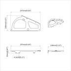 Bisagra de cajón flip 12 pcs Plateado 235 x 155 x 30 mm Hierro