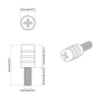 Tornillo Separador 12 pcs Negro M4 Caucho y Acero