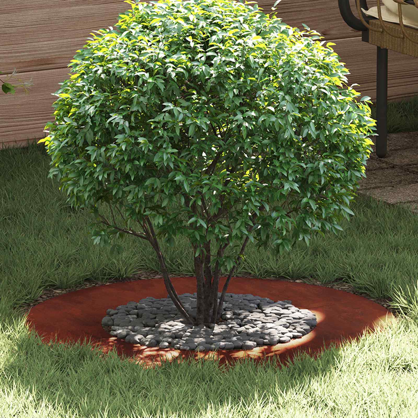 adecuado para Anillo de Árbol Plano Antracita Ø30 / 60 cm Acero