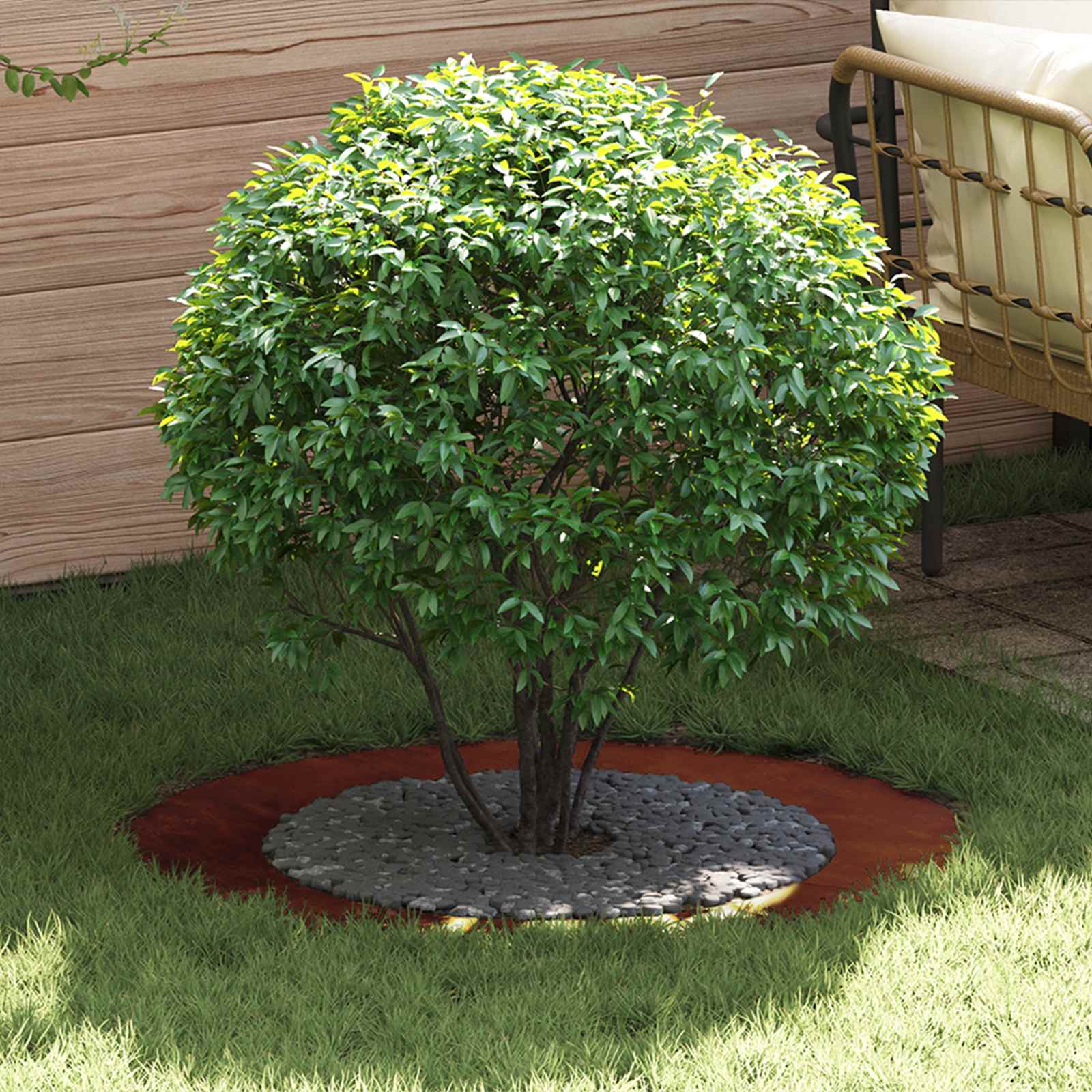 adecuado para Anillo de Árbol Plano Antracita Ø30 / 60 cm Acero