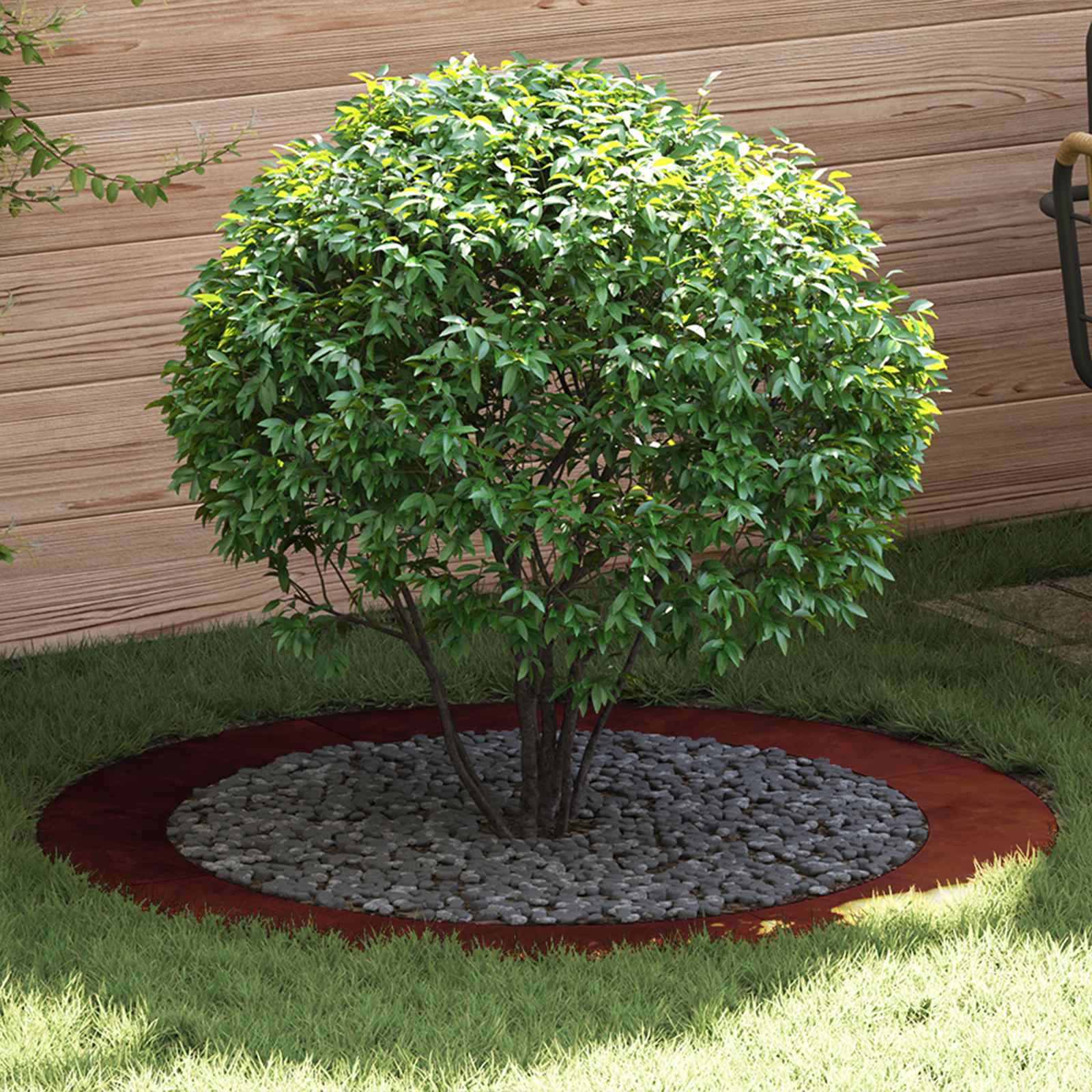 adecuado para Anillo de Árbol Plano Antracita Ø30 / 60 cm Acero
