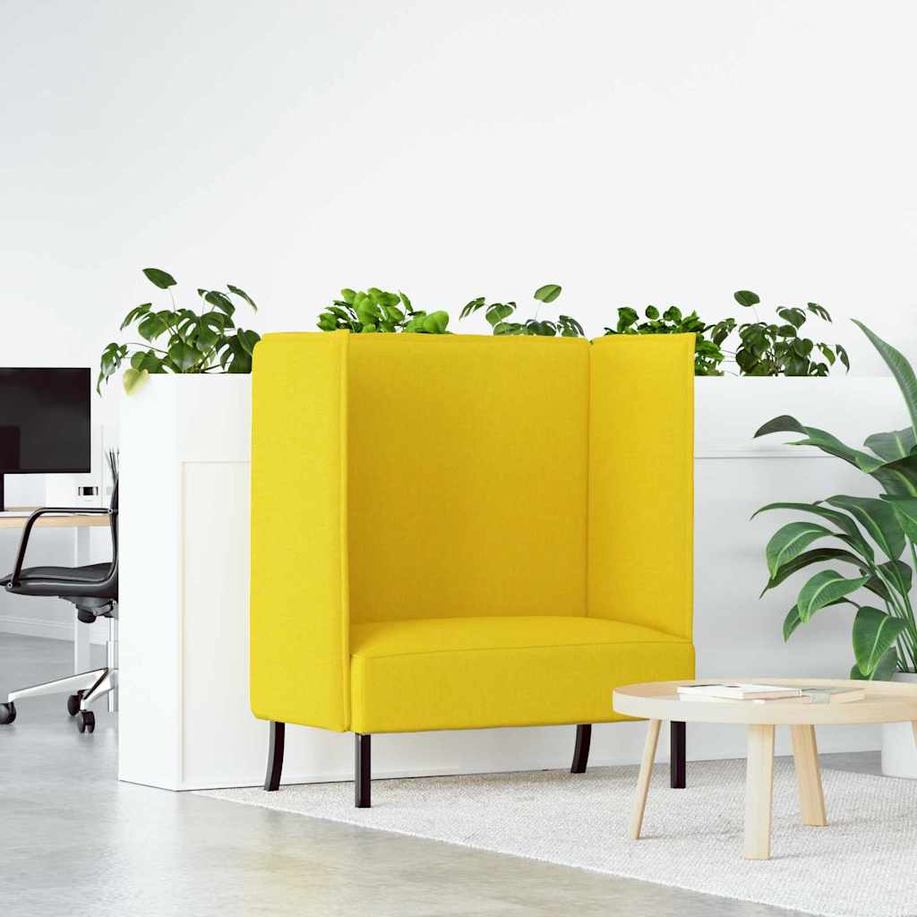 Sofa de Espalda Alta 101cm Amarillo claro tela