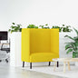 Sofá de Costas Altas 101cm Amarelo-claro tecido