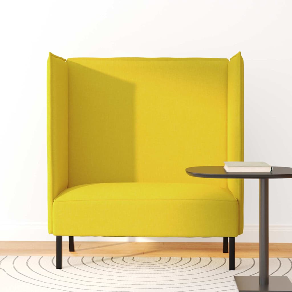 Sofa de Espalda Alta 101cm Amarillo claro tela