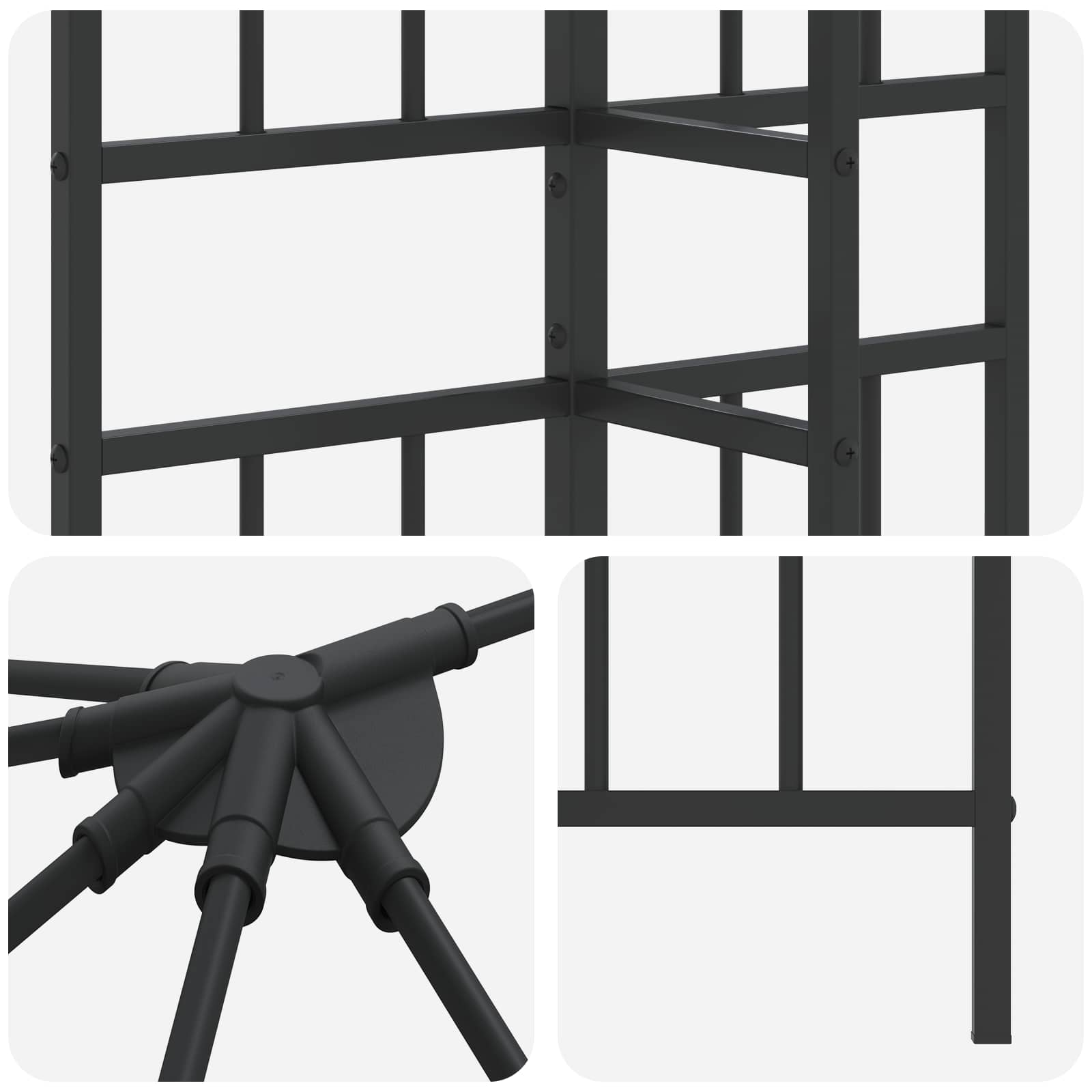 Estructura de Gazebo 6 x 3 m Negro Acero