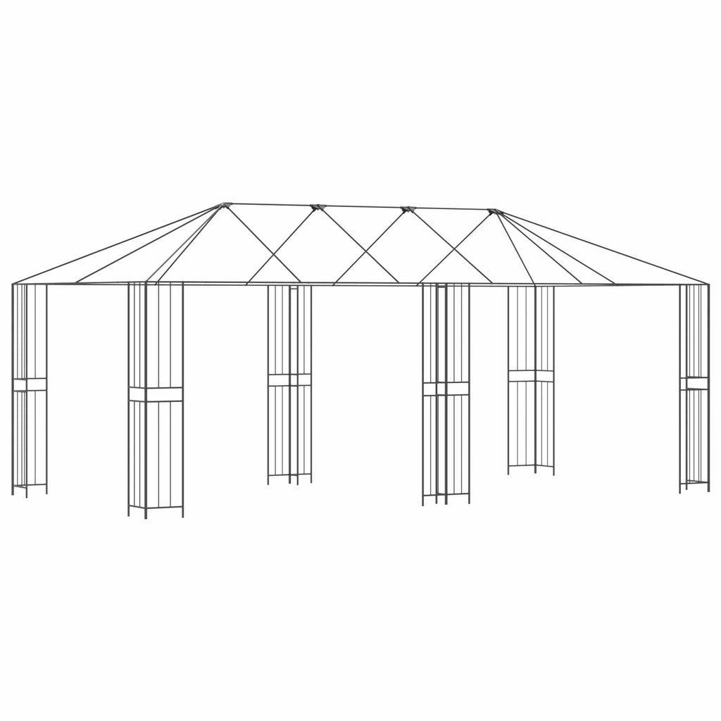 Estructura de Gazebo 6 x 3 m Negro Acero