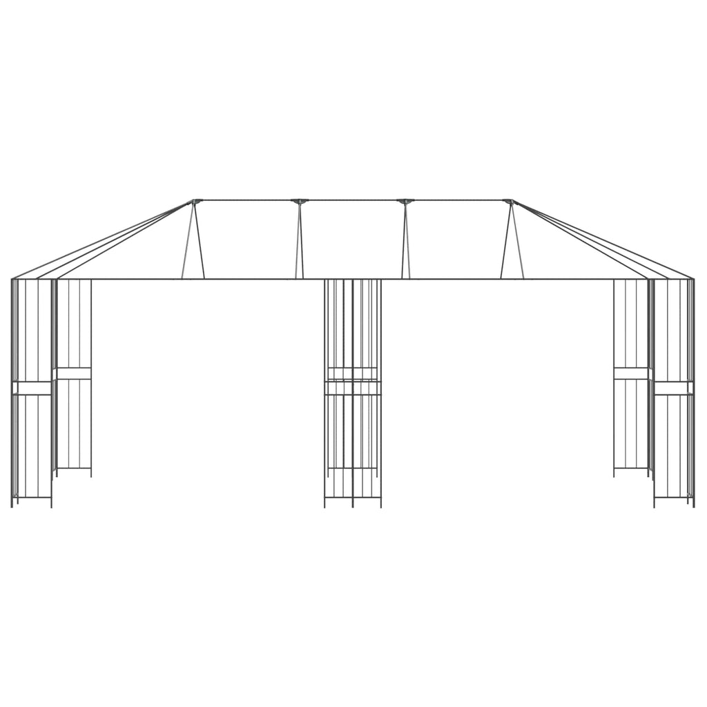 Estructura de Gazebo 6 x 3 m Negro Acero