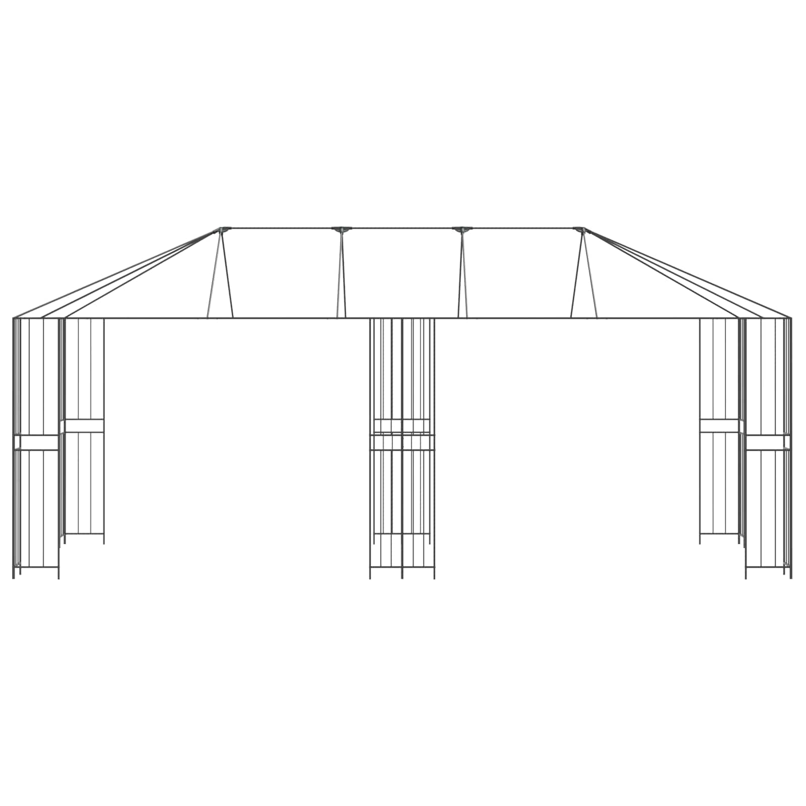 Estructura de Gazebo 6 x 3 m Negro Acero