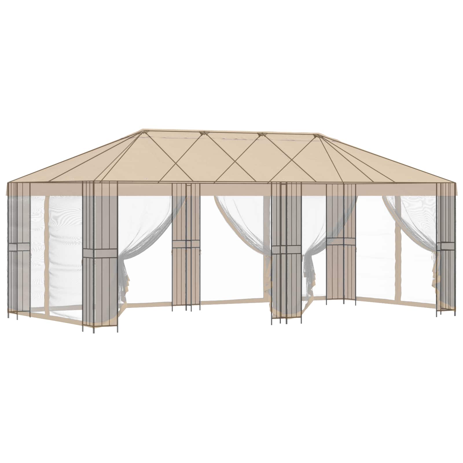 Estructura de Gazebo 6 x 3 m Negro Acero