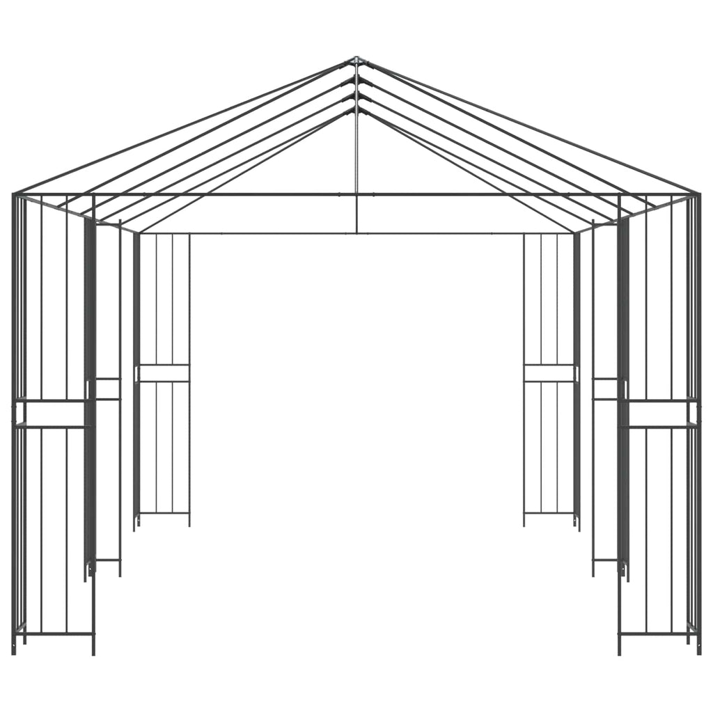 Estructura de Gazebo 6 x 3 m Negro Acero