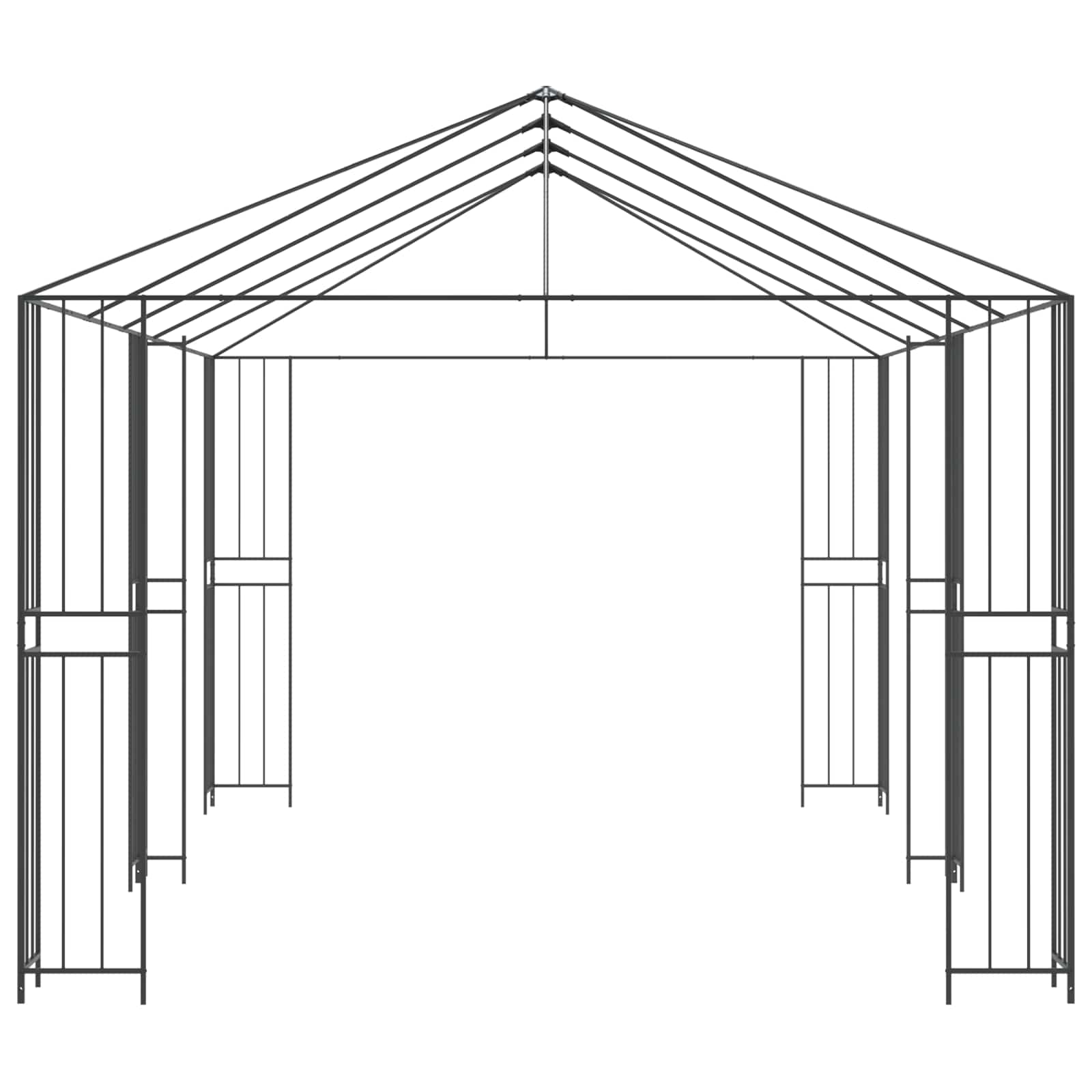 Estructura de Gazebo 6 x 3 m Negro Acero