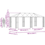 Estructura de Gazebo 6 x 3 m Negro Acero