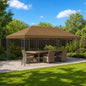 Gazebo con paredes laterales 6 x 3 m Amarillo Poliéster y Acero