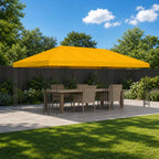 Gazebo con paredes laterales 6 x 3 m Amarillo Poliéster y Acero