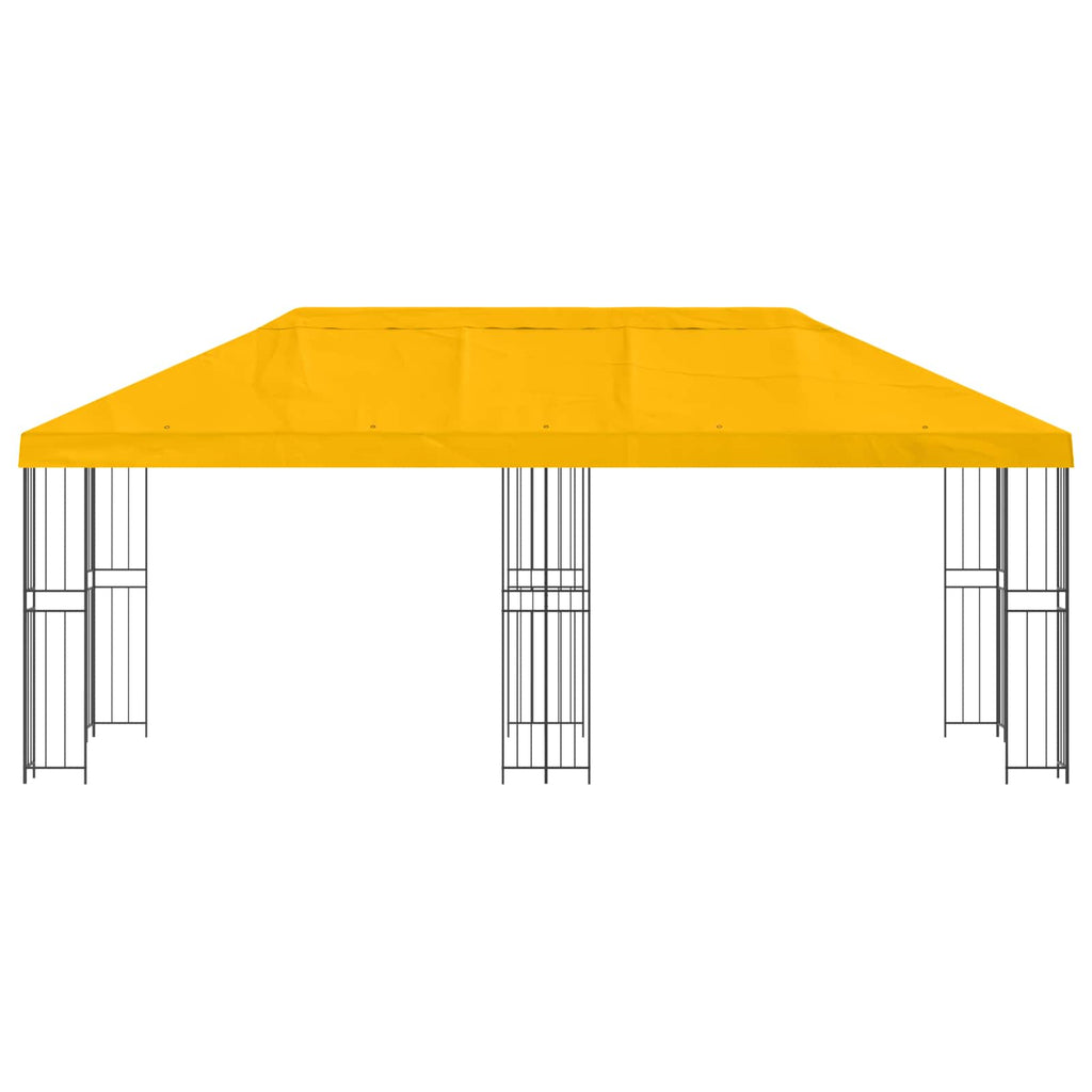 Gazebo con paredes laterales 6 x 3 m Amarillo Poliéster y Acero