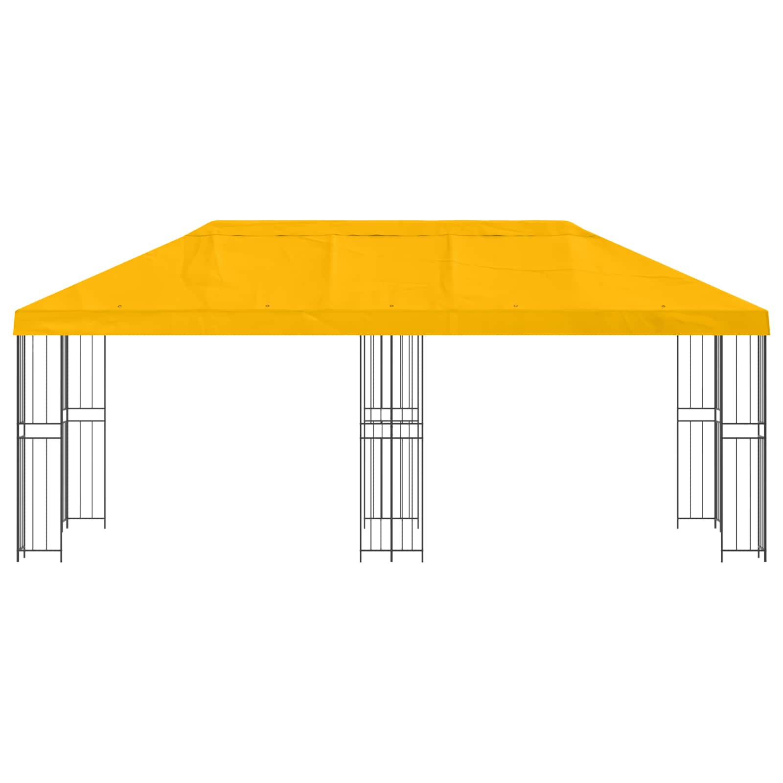 Gazebo con paredes laterales 6 x 3 m Amarillo Poliéster y Acero