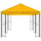 Gazebo con paredes laterales 6 x 3 m Amarillo Poliéster y Acero