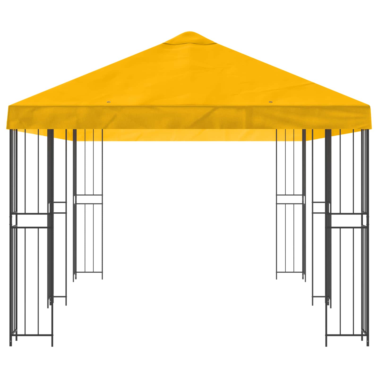 Gazebo con paredes laterales 6 x 3 m Amarillo Poliéster y Acero