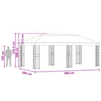 Gazebo con paredes laterales 6 x 3 m Amarillo Poliéster y Acero