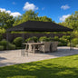 Gazebo con paredes laterales 6 x 3 m Amarillo Poliéster y Acero