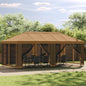 Gazebo con paredes laterales 6 x 3 m Amarillo Poliéster y Acero