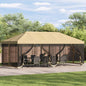 Gazebo con paredes laterales 6 x 3 m Amarillo Poliéster y Acero