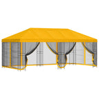Gazebo con paredes laterales 6 x 3 m Amarillo Poliéster y Acero