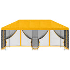 Gazebo con paredes laterales 6 x 3 m Amarillo Poliéster y Acero