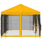 Gazebo con paredes laterales 6 x 3 m Amarillo Poliéster y Acero