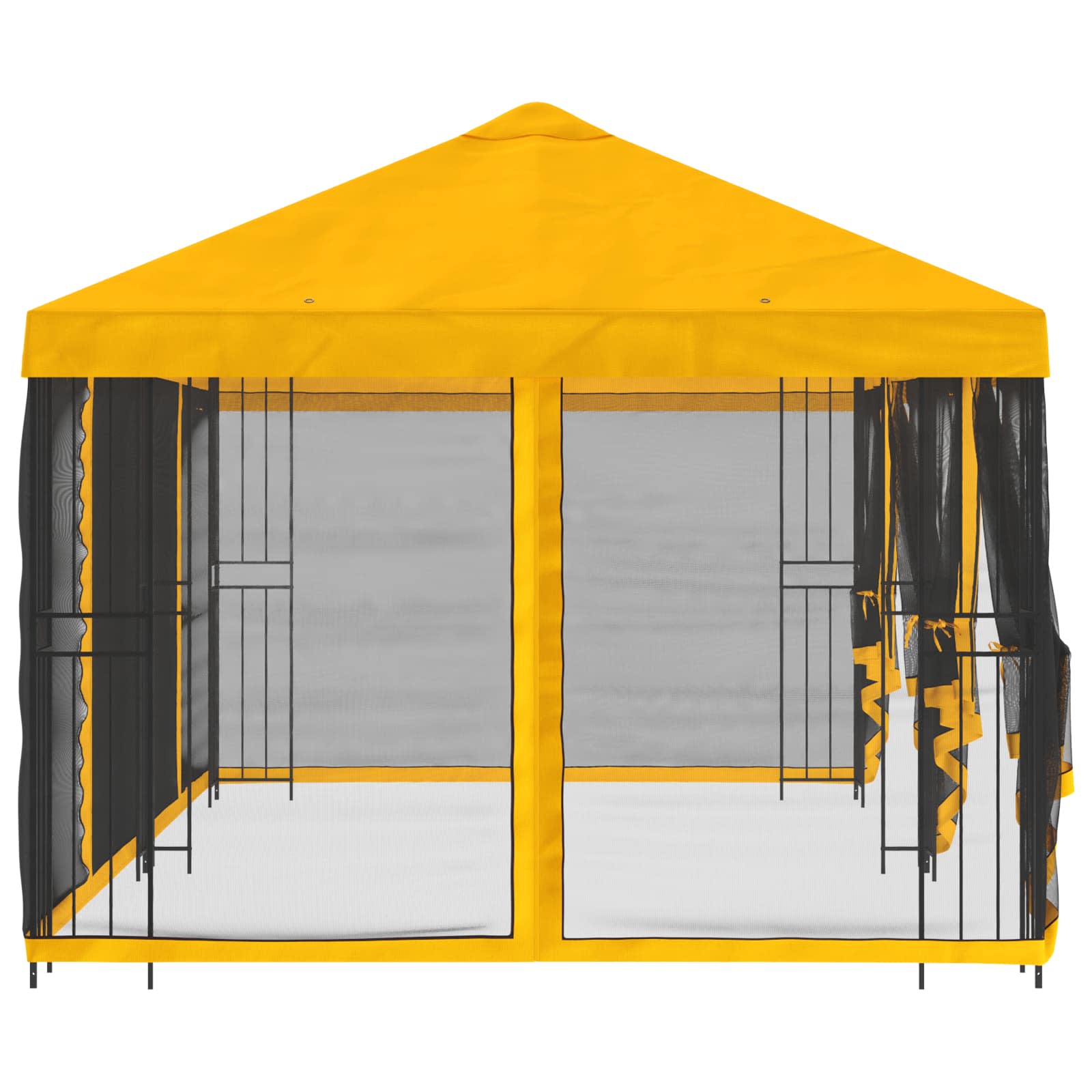 Gazebo con paredes laterales 6 x 3 m Amarillo Poliéster y Acero