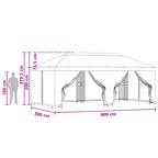 Gazebo con paredes laterales 6 x 3 m Amarillo Poliéster y Acero