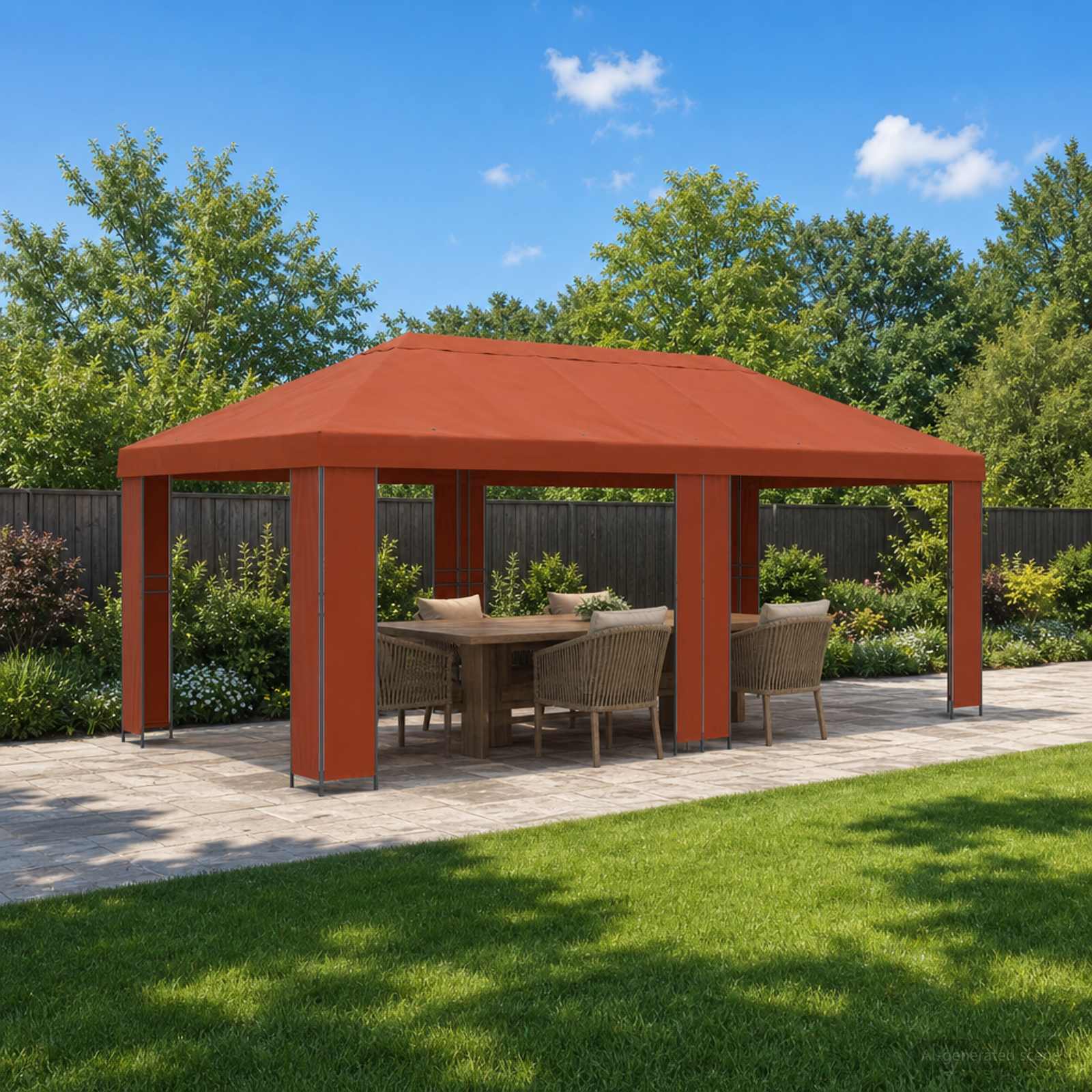Garden Gazebo 6 x 3 m Yellow Polyester and Steel 190