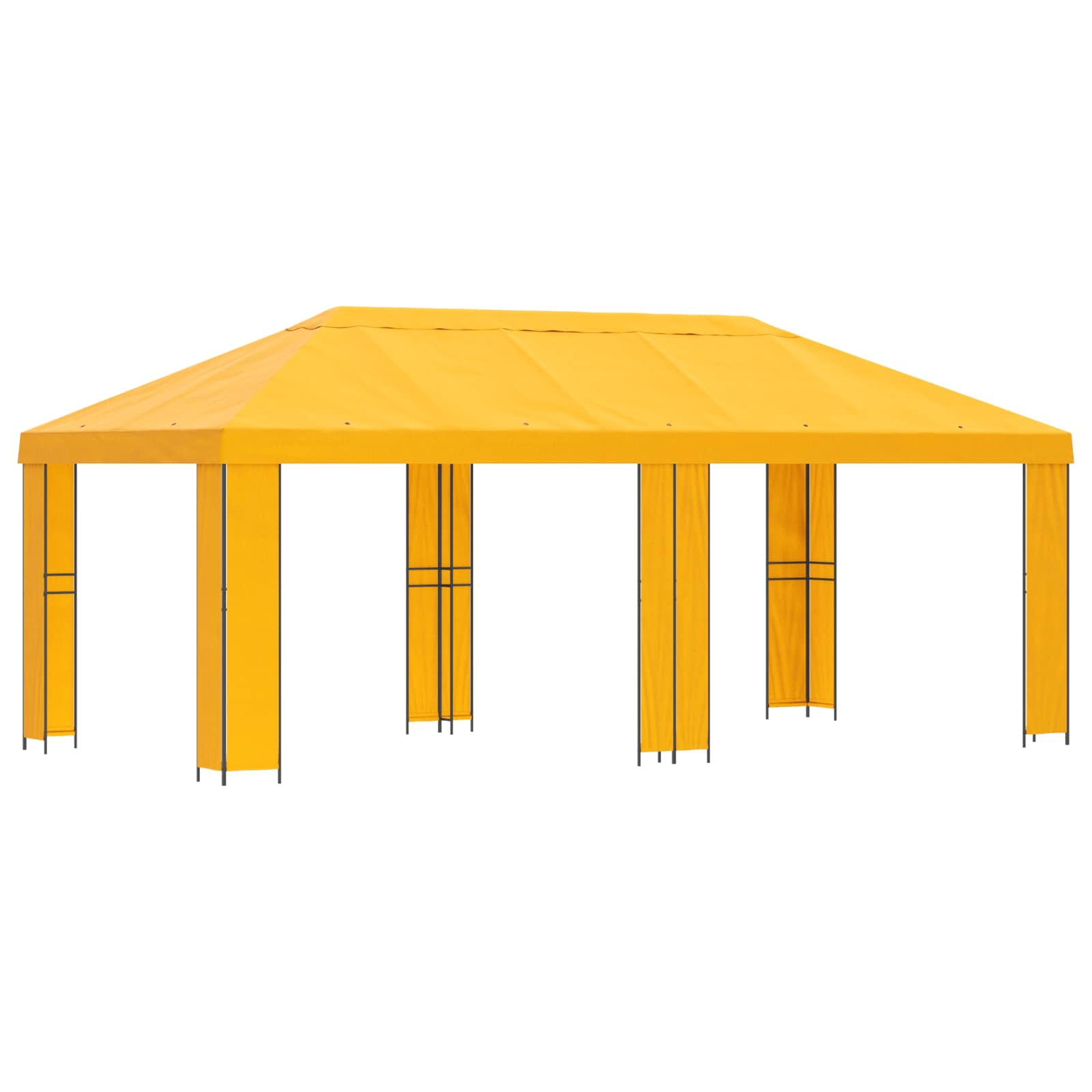 Gazebo de Jardín 6 x 3 m Amarillo Poliéster y Acero 190