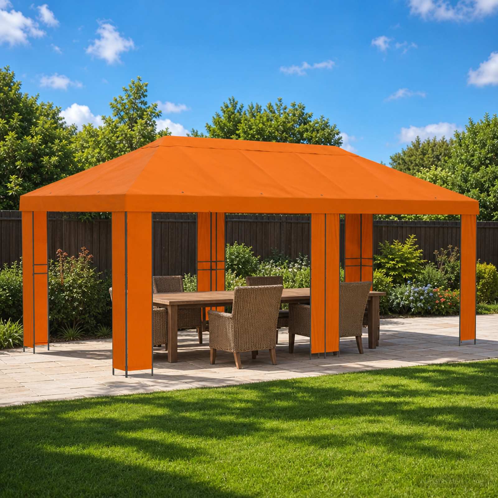 Garden Gazebo 6 x 3 m Yellow Polyester and Steel 190