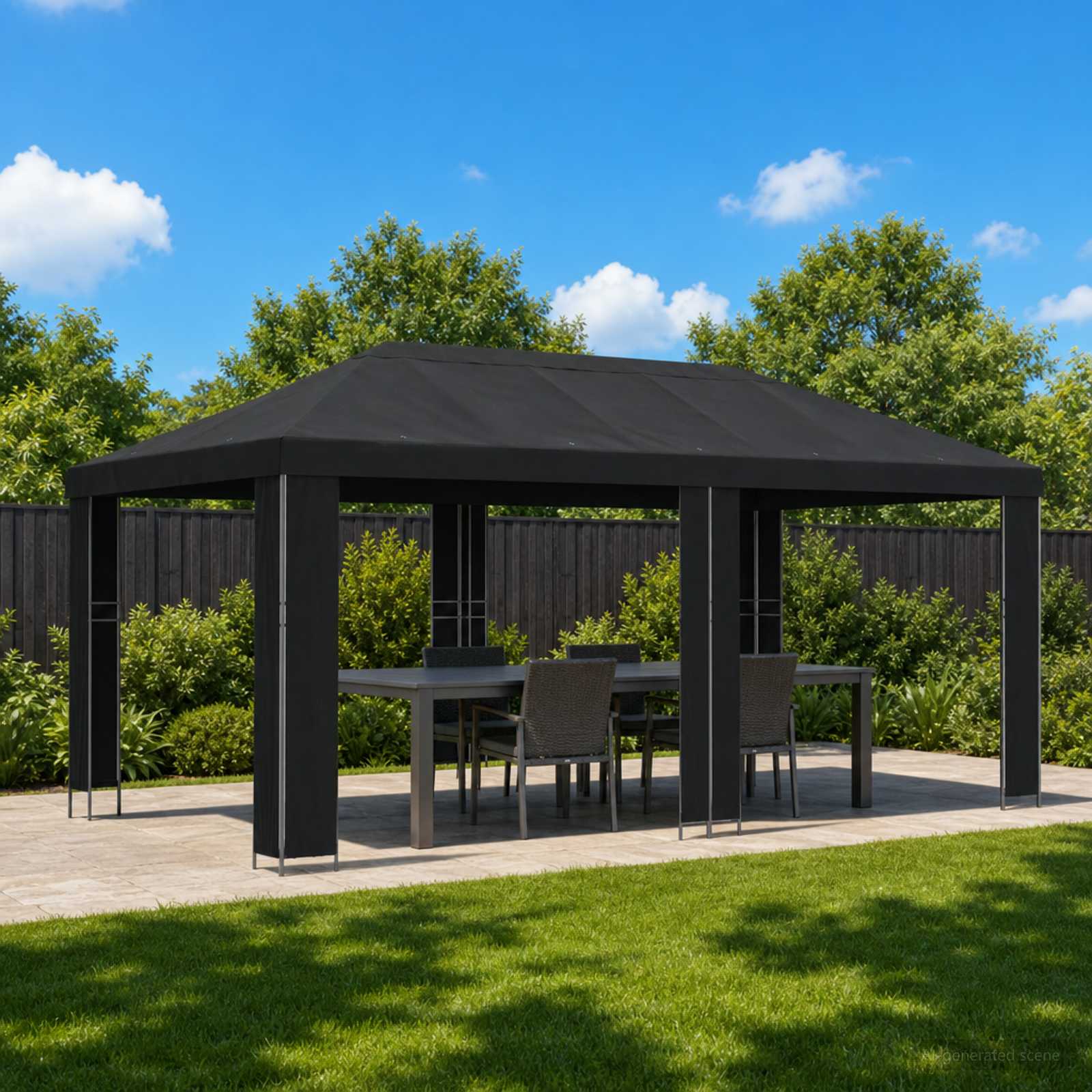 Garden Gazebo 6 x 3 m Yellow Polyester and Steel 190