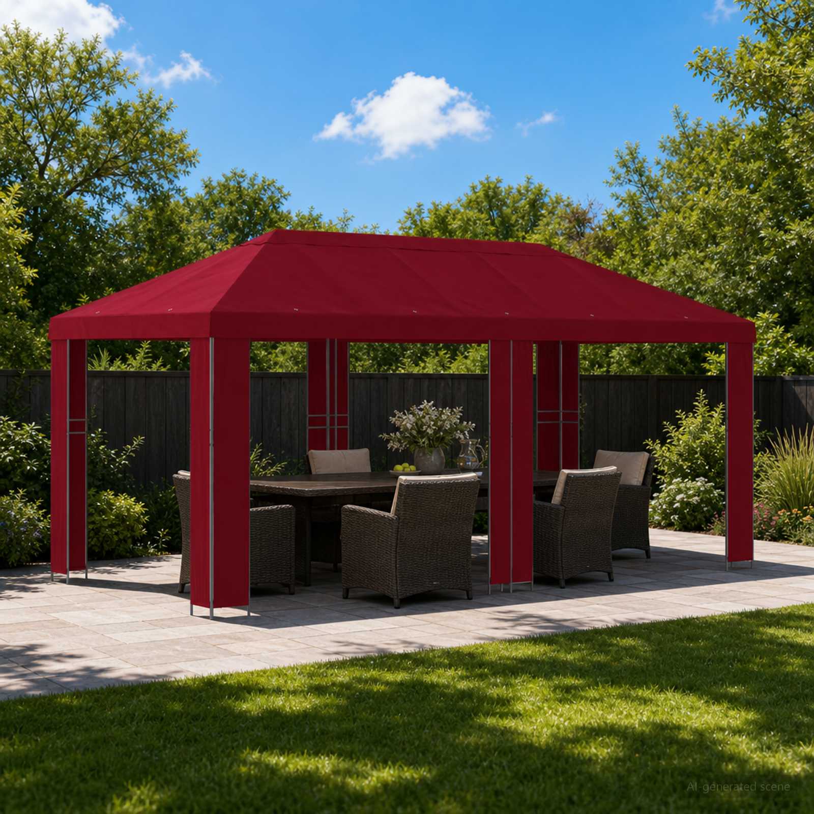 Garden Gazebo 6 x 3 m Yellow Polyester and Steel 190