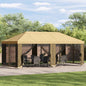 Gazebo con paredes laterales 6 x 3 m Amarillo Poliéster y Acero