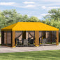 Gazebo con paredes laterales 6 x 3 m Amarillo Poliéster y Acero