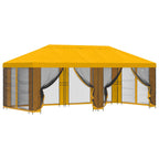 Gazebo con paredes laterales 6 x 3 m Amarillo Poliéster y Acero
