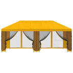 Gazebo con paredes laterales 6 x 3 m Amarillo Poliéster y Acero