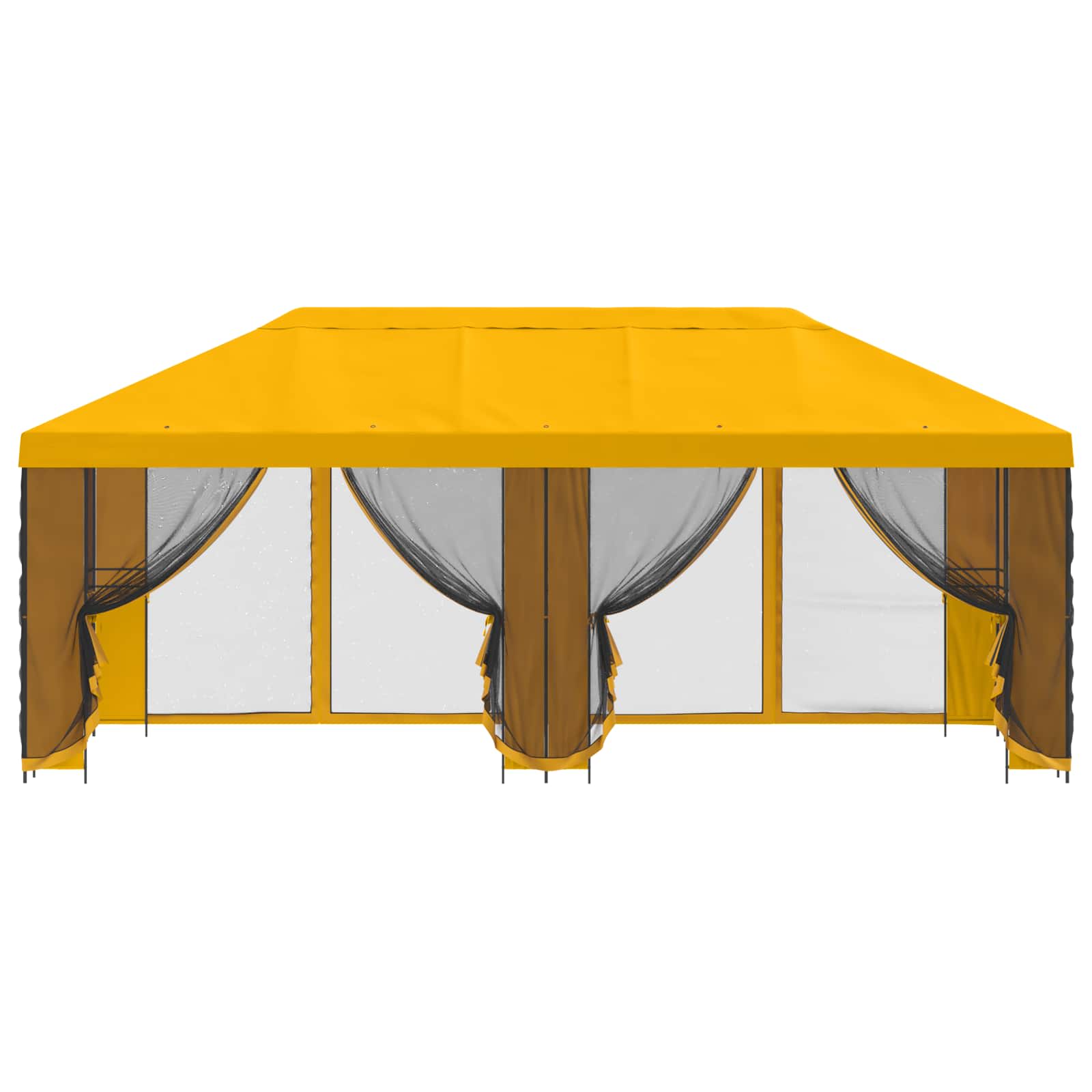 Gazebo con paredes laterales 6 x 3 m Amarillo Poliéster y Acero