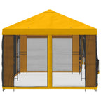 Gazebo con paredes laterales 6 x 3 m Amarillo Poliéster y Acero