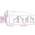 Gazebo con paredes laterales 6 x 3 m Amarillo Poliéster y Acero
