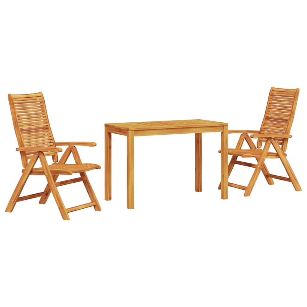 Conjunto de Comedor de Jardín 3 pcs Marrón